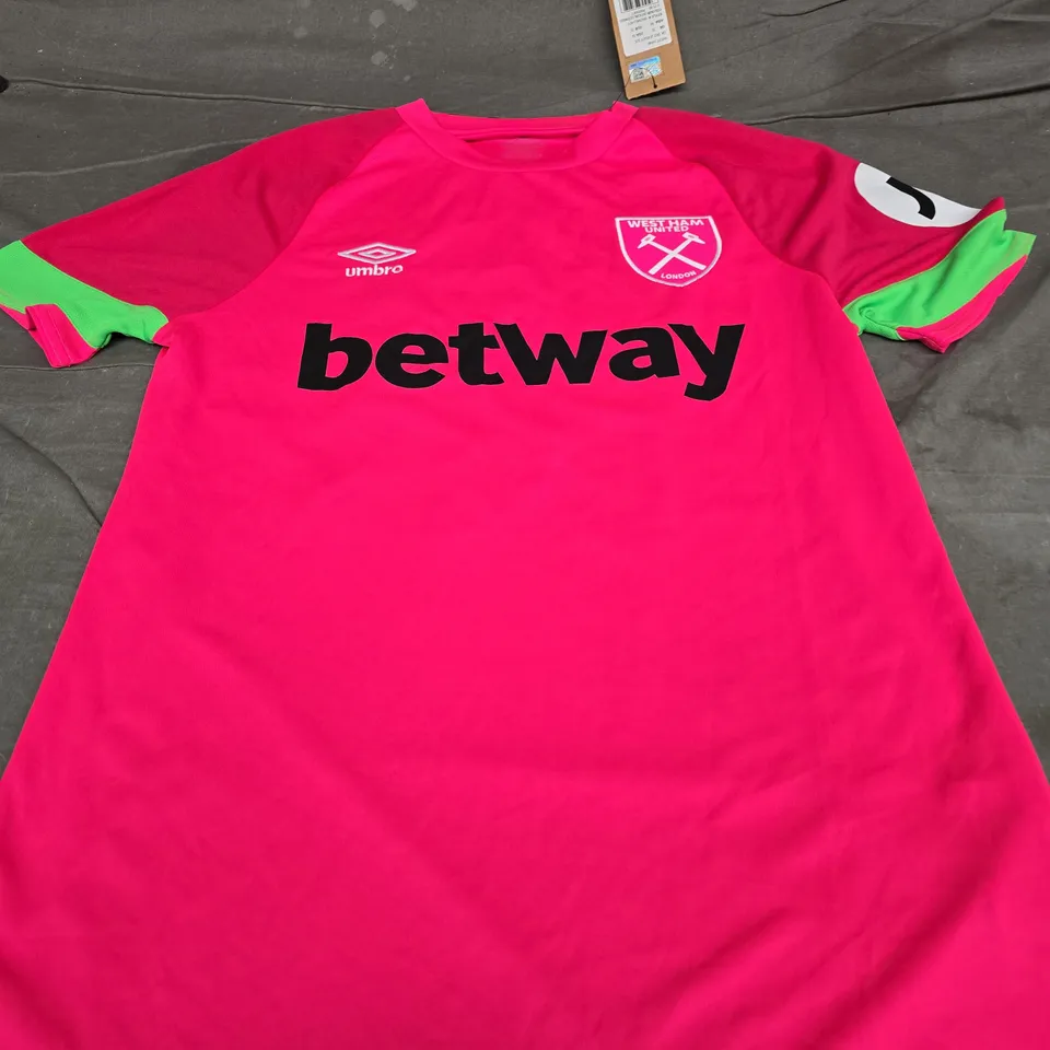 SIGNED WEST HAM UNITED GOALKEEPER SHIRT – AREOLA 13 - SIZE SMALL