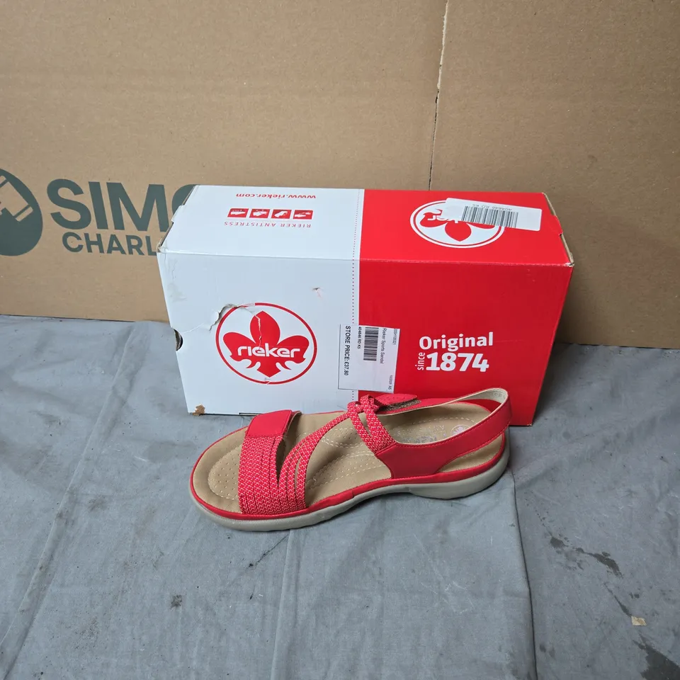 RIEKER RED STRAPPY SANDALS - SIZE EUR38