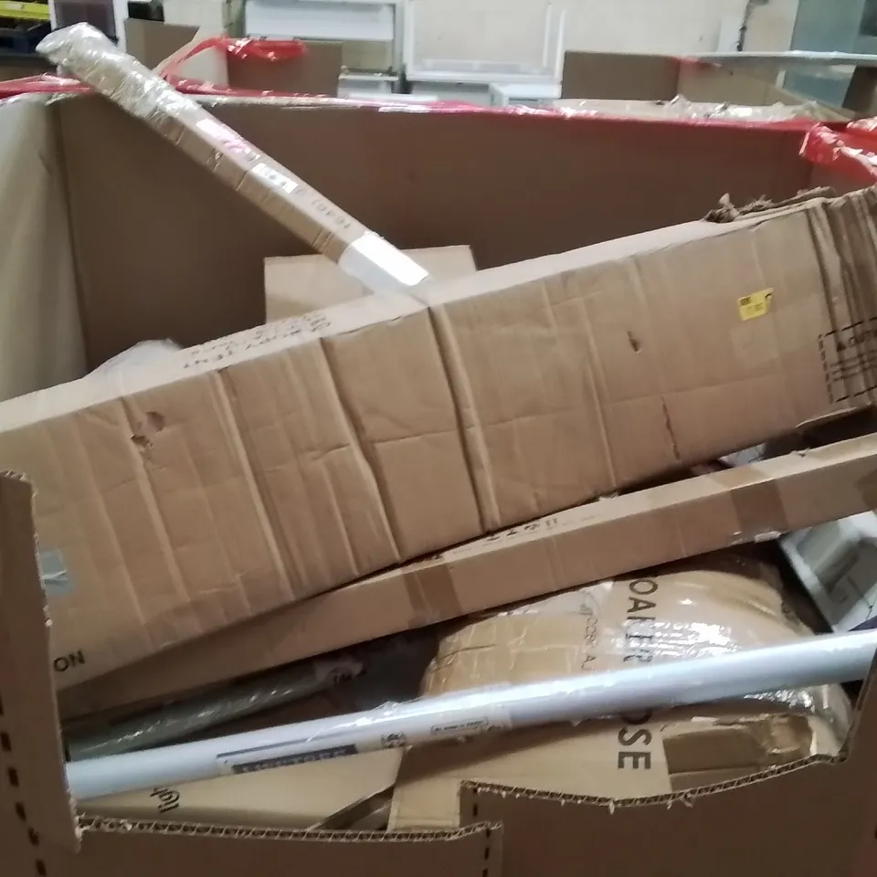 PALLET OF ASSORTED HOUSEHOLD GOODS AND PRODUCTS TO INCLUDE;GLASS PANEL HEATER,BOSCH WINDOW WIPERS,PICTURE FRAME 