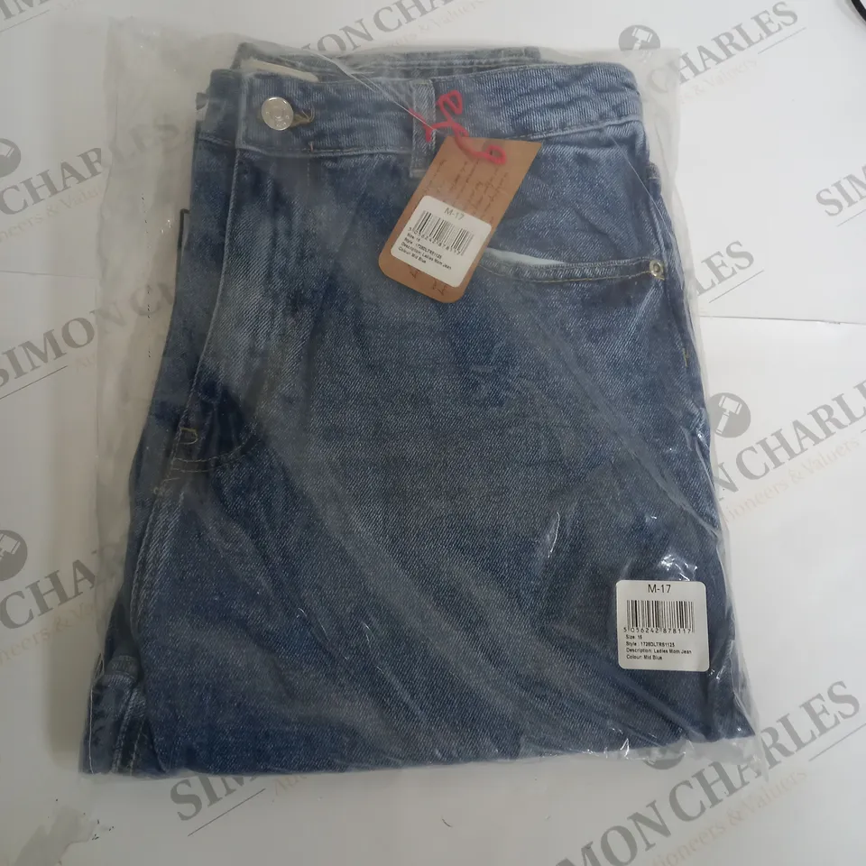 M-17 LADIES MOM JEANS DEMIN MID BLUE - 16