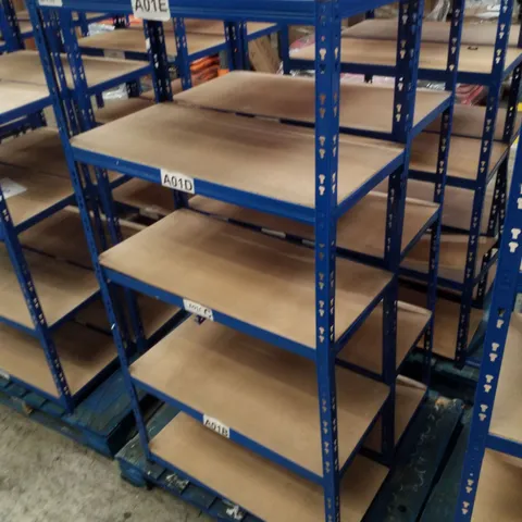 PALLET CONTAINING 2 5-TIER SHELVING UNITS 180×90×45CM - BLUE
