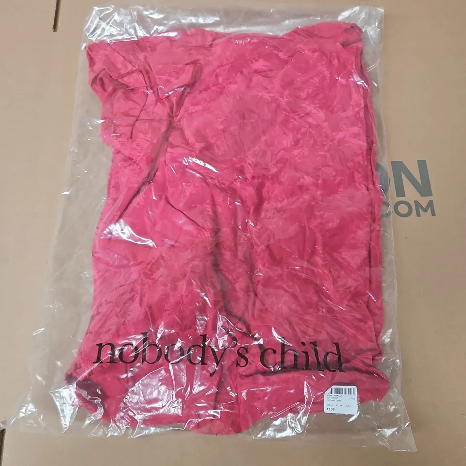 BAGGED NOBODYS CHILD FIFI MAXI DRESS IN PINK - UK 10