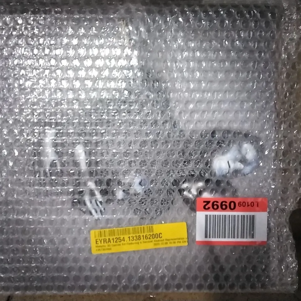 BAGGED METALLIC 3D CANVAS ART FEATURING A SENSUAL ABSTRACT 