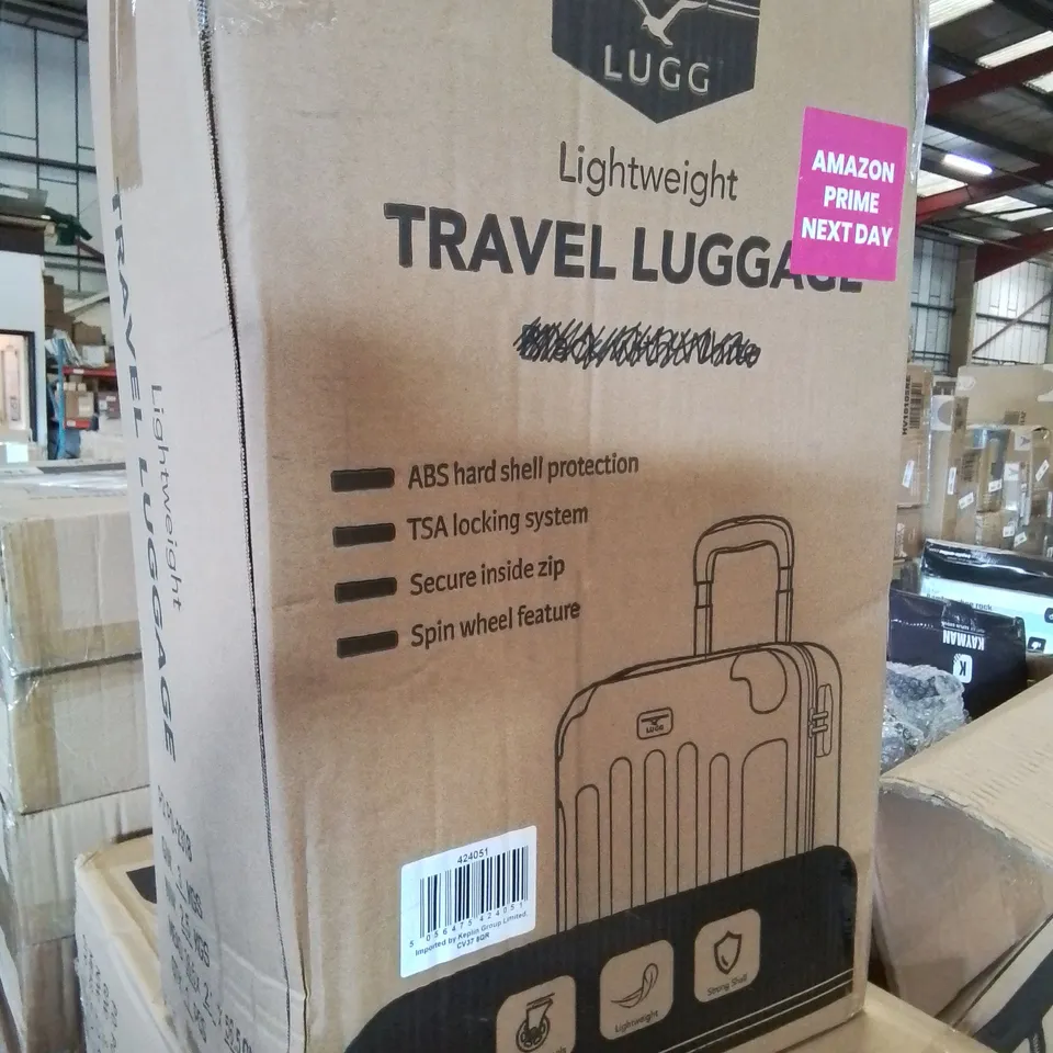 BOXED LIGHTWEIGHT TRAVEL LUGGAGE SUITCASE (COLOURS VARY)