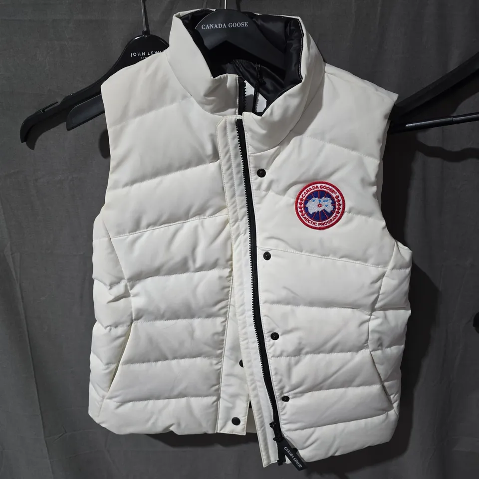 CANADA GOOSE ARCTIC PROGRAM VEST – WHITE QUILTED PUFFER, XS (UK XS) 