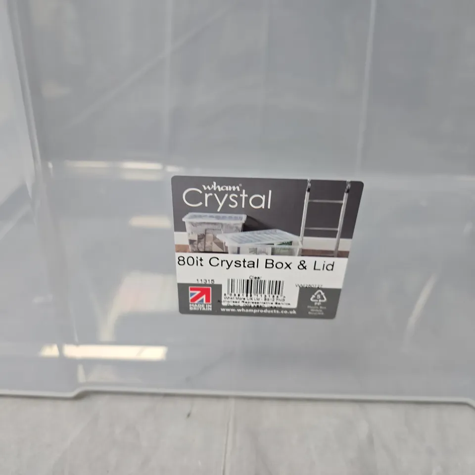 WHAM CRYSTAL BOX & LID 80L – CLEAR STORAGE BOX