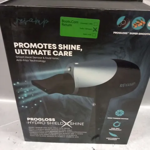 BOXED REVAMP PROGLOSS HYDRO SHIELD SHINE HAIR DRYER  DR-6000-GB