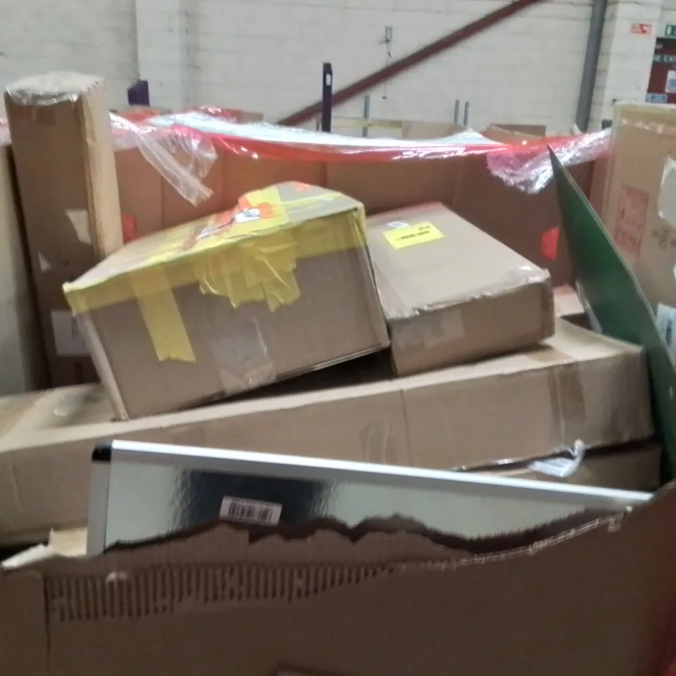 PALLET OF ASSORTED HOUSEHOLD GOODS AND PRODUCTS TO INCLUDE;RETRACTABLE SAFETY GATE,WORK BENCH