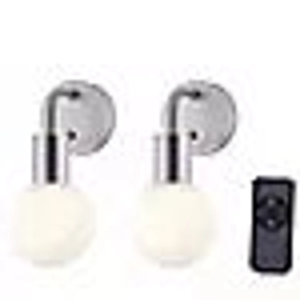 SFIXX SET OF TWO RECHARGEABLE GLASS WALL LIGHTS WITH REMOTE