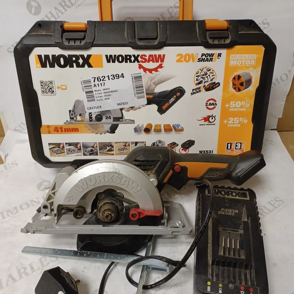 WORX WX531 18V (20V MAX) X-LARGE WORXSAW BRUSHLESS 41 MM COMPACT CIRCULAR SAW
