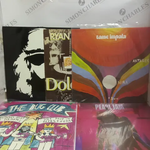 APPROXIMATELY 8 ASSORTED VINYLS FROM VARIOUS ARTISTS TO INCLUDE PEARL JAM, TAME IMPALA, THE BUG CLUB ETC