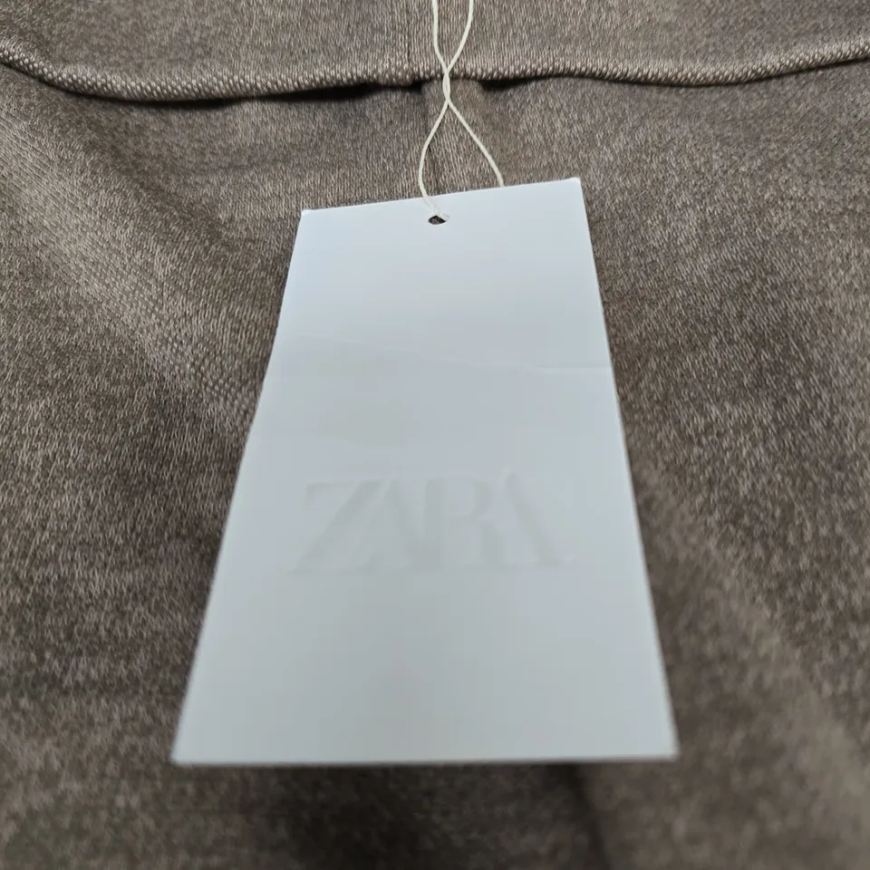 ZARA WOMEN’S KNIT TROUSERS – TAUPE/BROWN, UK SIZE L