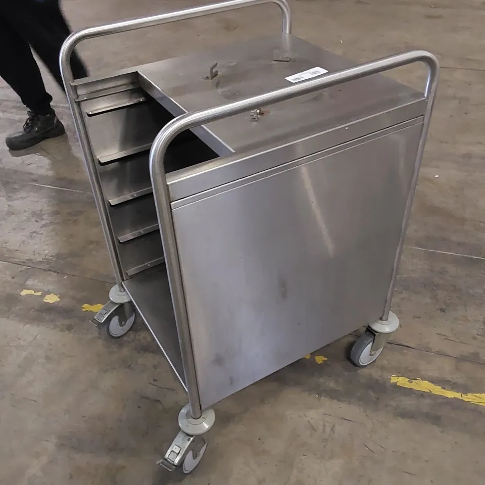 COMMERCIAL STAINLESS STEEL CATERING TROLLEY 