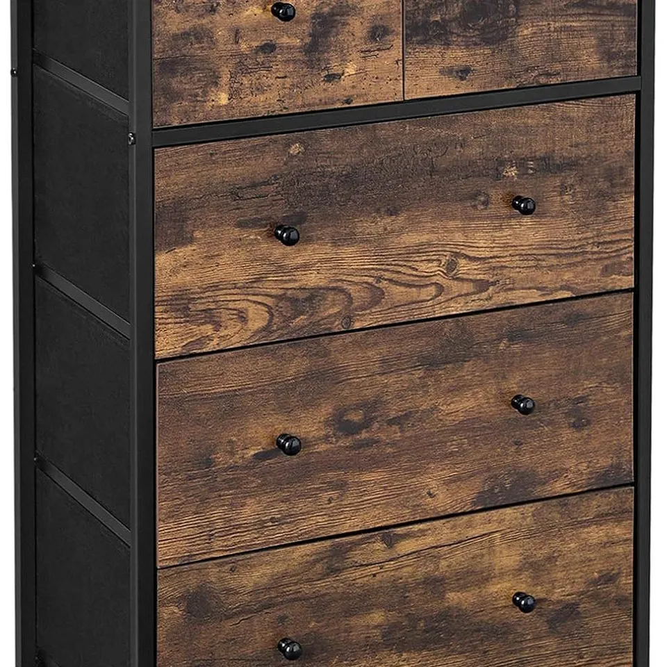 BOXED SONGMICS CHEST OF DRAWERS, FABRIC 5-DRAWER STORAGE ORGANISER UNIT