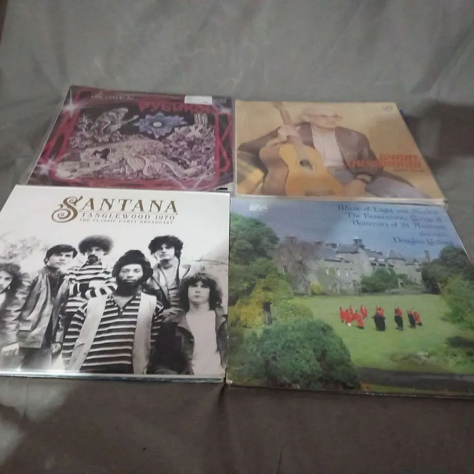 10 ASSORTED VINYL RECORDS TO INCLUDE; SANTANA AND MICHEAL JACKSON