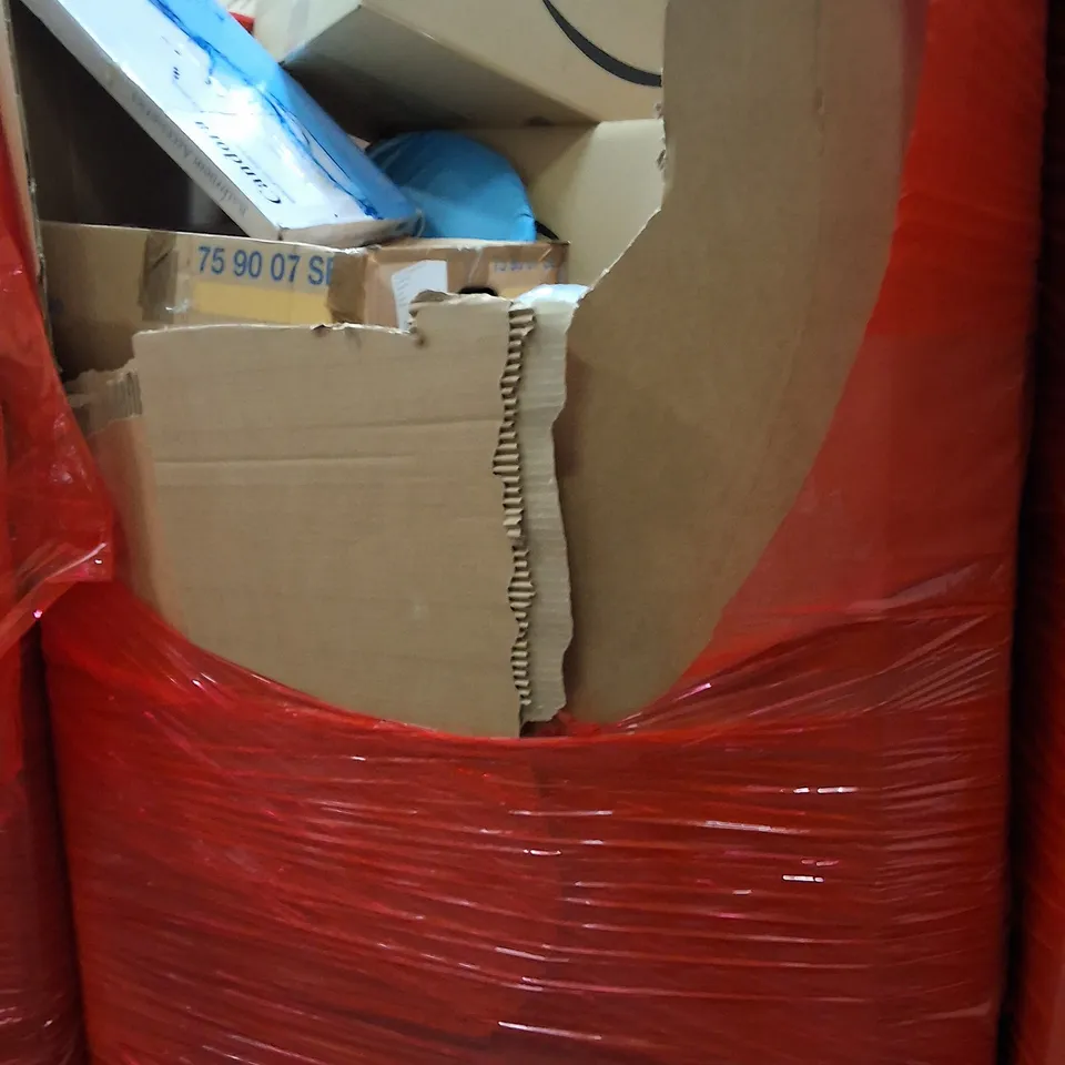 PALLET OF ASSORTED HOUSEHOLD GOODS AND PRODUCTS TO INCLUDE;POPUP TENT,AREA RUG,PILLOW