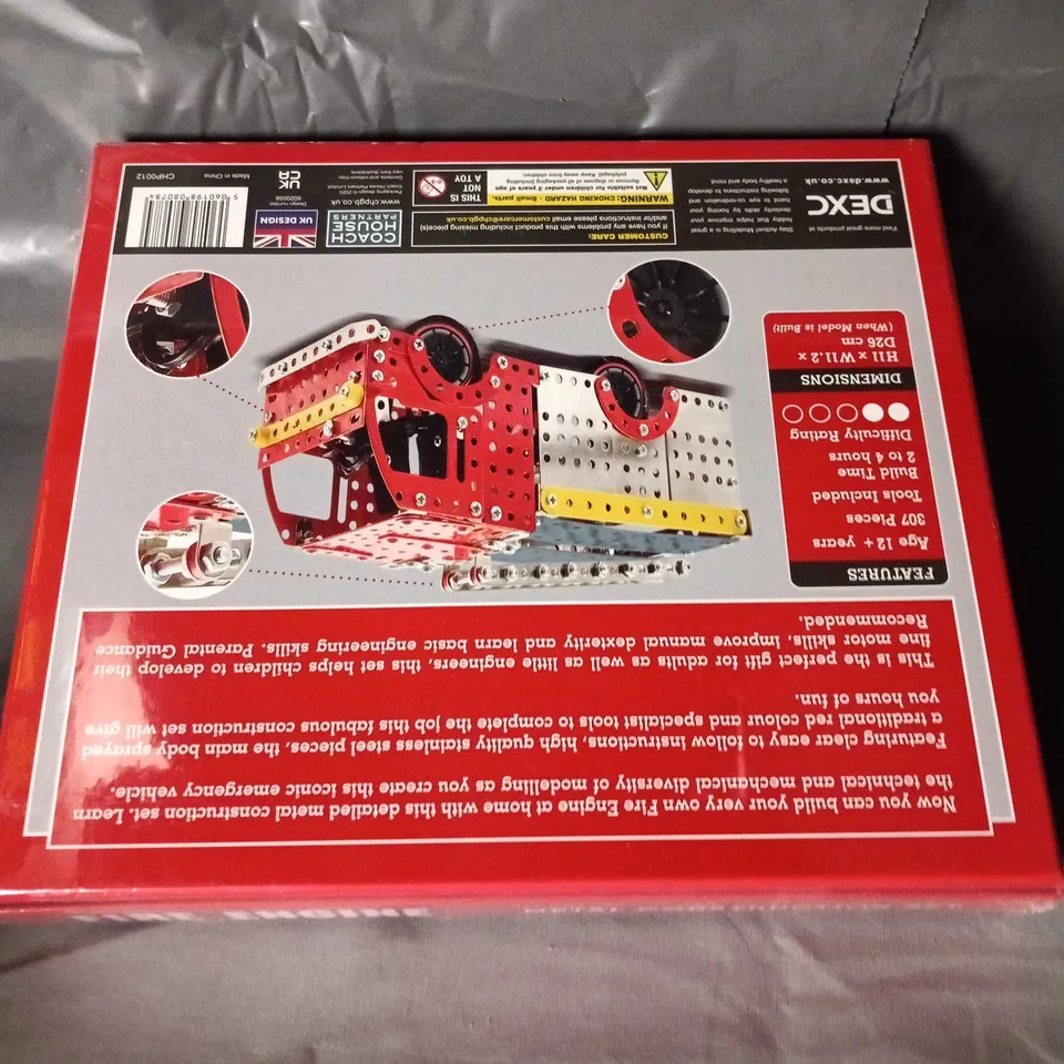 SEALED FIRE ENGINE CONSTRUCTION SET – MECCANO-STYLE METAL KIT, BOXED
