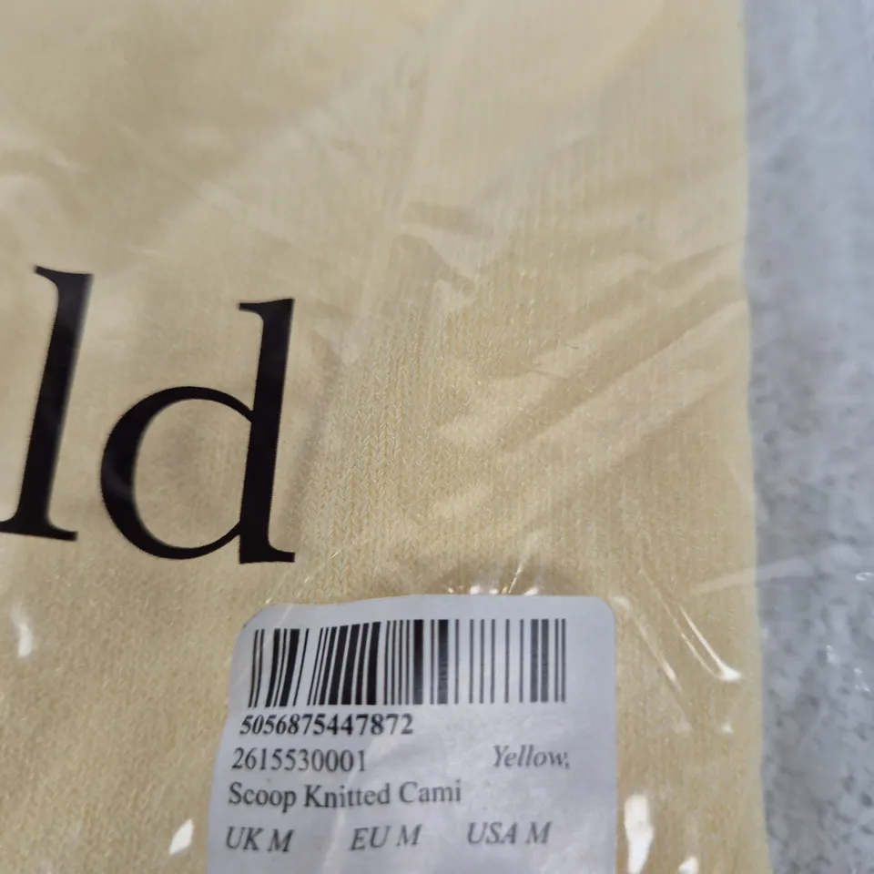NOBODY'S CHILD YELLOW SCOOP KNITTED CAMI – UK M (EU M, USA M)