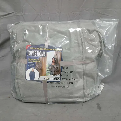 BOX OF APPROXIMATELY 10 TOPAZ HOME ULTRA PLUSH BLANKET HOODIES IN GREY - ONE SIZE - COLLECTION ONLY
