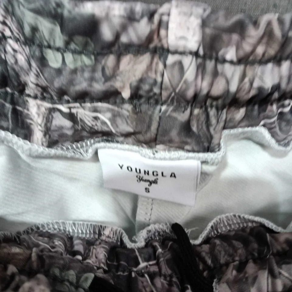 YOUNGLA CAMOUFLAGE TRACK PANTS – SIZE S