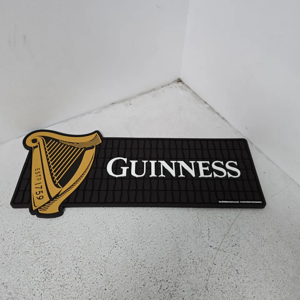 GUINNESS BAR MAT WITH HARP LOGO – BLACK ADVERTISING MAT
