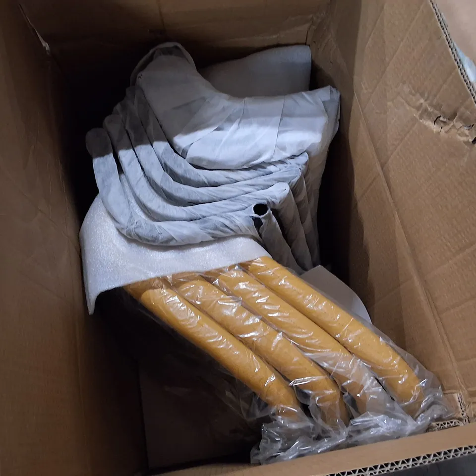 BOXED SET OF 4 FAUX LEATHER MUSTARD DINING CHAIRS
