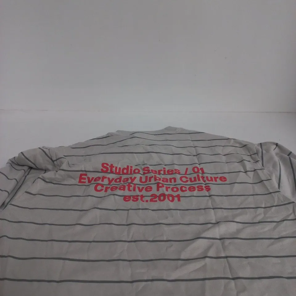 BERSHKA STRIPED LONG-SLEEVE TOP – SIZE S