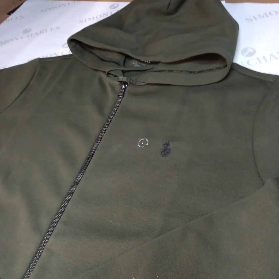 POLO RALPH LAUREN ZIPPED JACKET IN KHAKI SIZE L 