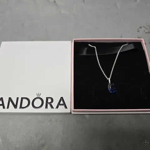 BOXED PANDORA BLUE PENDANT NECKLACE 