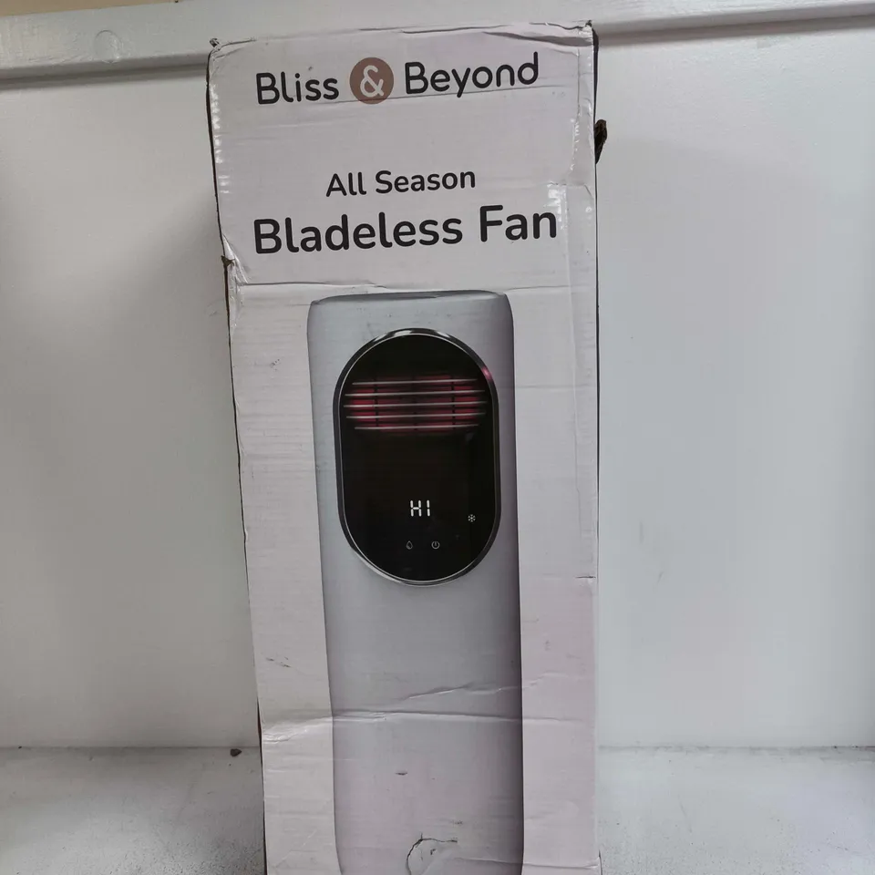 BLISS & BEYOND ALL SEASON BLADELESS FAN – BOXED
