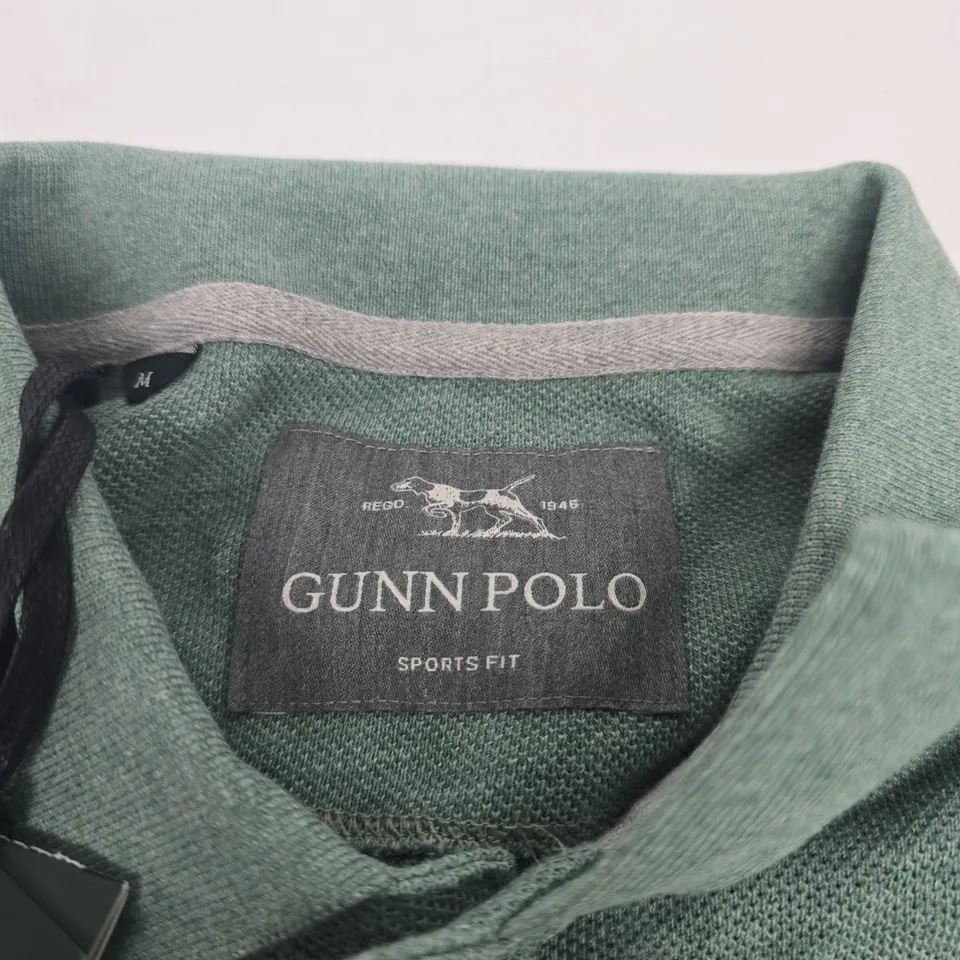 GUNN POLO – MEN'S DUSTY SAGE POLO SHIRT, SIZE M