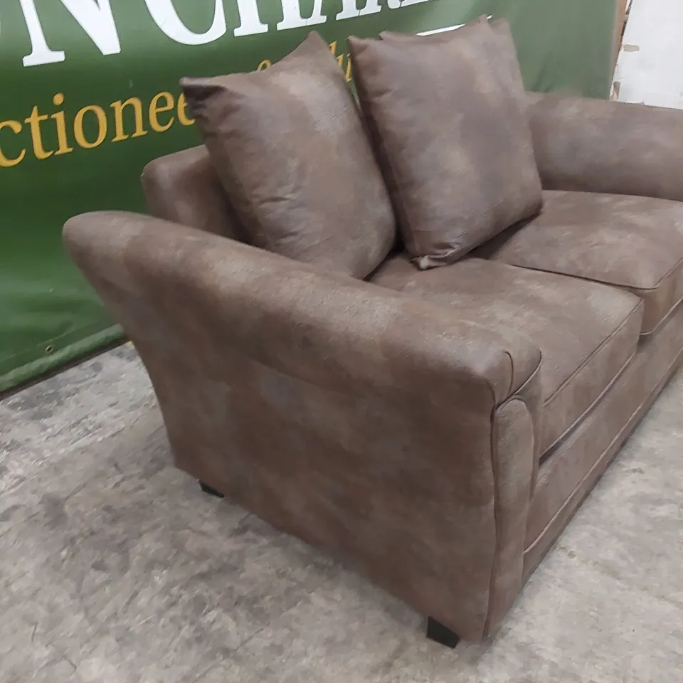 DURY LEATHER LOOK 2 SEATER SOFA - CHOCOLATE  RRP £499
