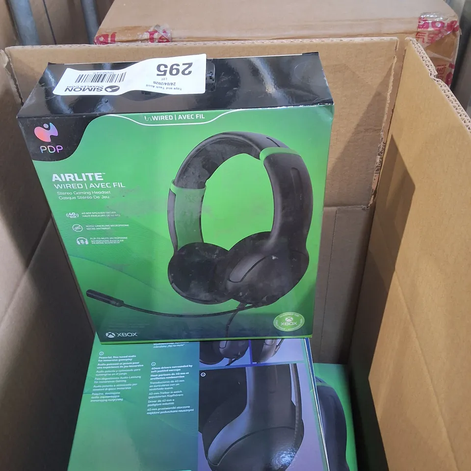BOX OF APPROXIMATELY 4 PDP AIRLITE WIRED GAMING HEADSET 