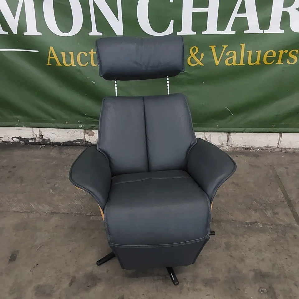 QUALITY G PLAN DESIGNER OSLO ELECTRIC RECLINER CHAIR IN CAMBRIDGE NAVY LEATHER 