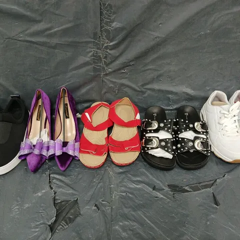 BOX OF APPROXIMATELY 15 PAIRS OF UNBOXED ASSORTED SHOES IN VARIOUS COLOUR, STYLES AND SIZES