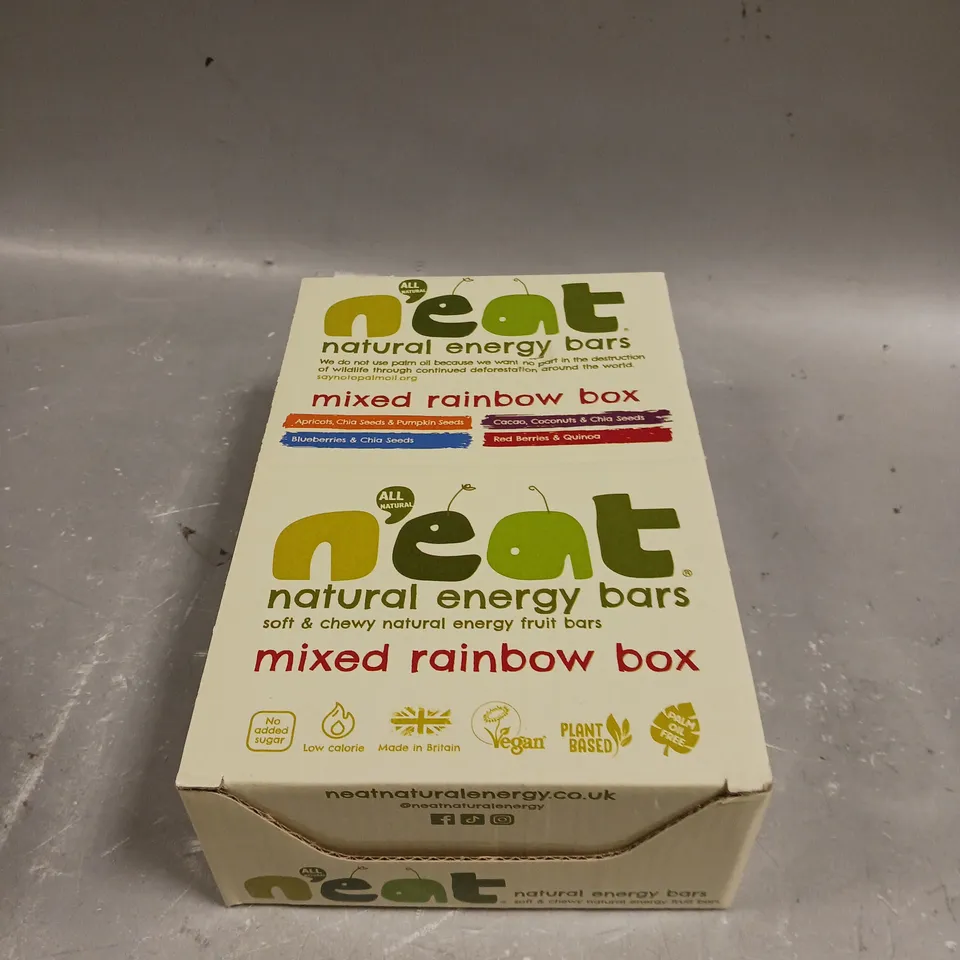 BOXED NEAT NATURAL ENERGY BARS MIXED RAINBOW PACK - 16 X 45G 