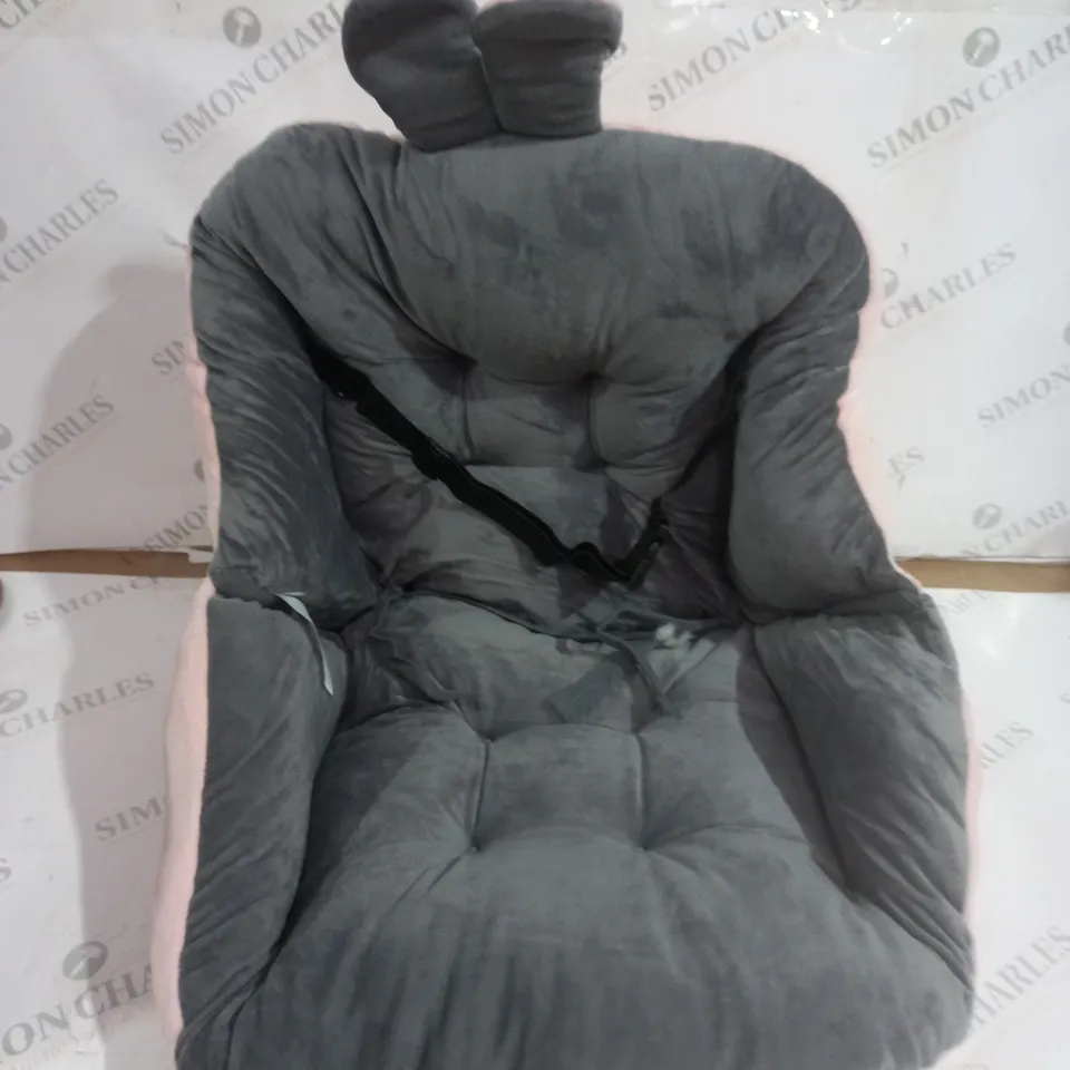 PINK AND GREY BUNNY EAR FLUFFYU CAR SEAT COVER