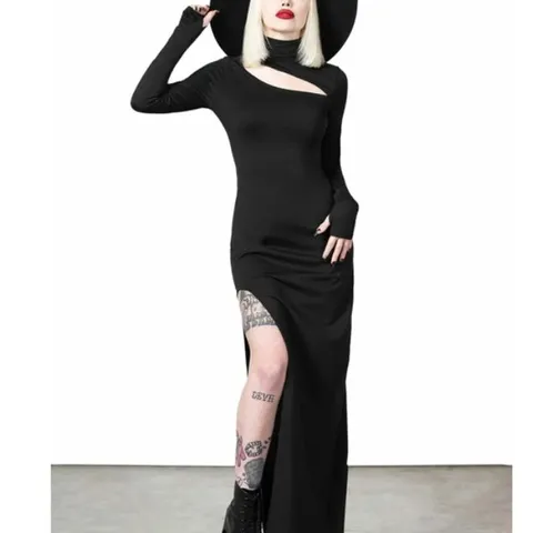 BRAND NEW KILLSTAR - ASTAROTH - BLACK WOMEN'S DRESS WITH LONG SLEEVES SIZE XS