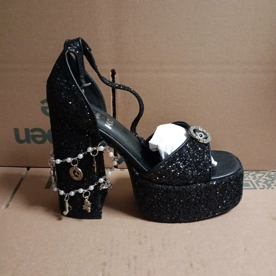 BOXED KOI X ROCKY HORROR SHOW FRASNK N FURTER CHERM HEELS BLACK SIZE 7