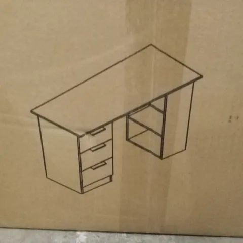 BOXED ESSIE DESK WITH DRAWERS - PURE WHITE (1 BOX)