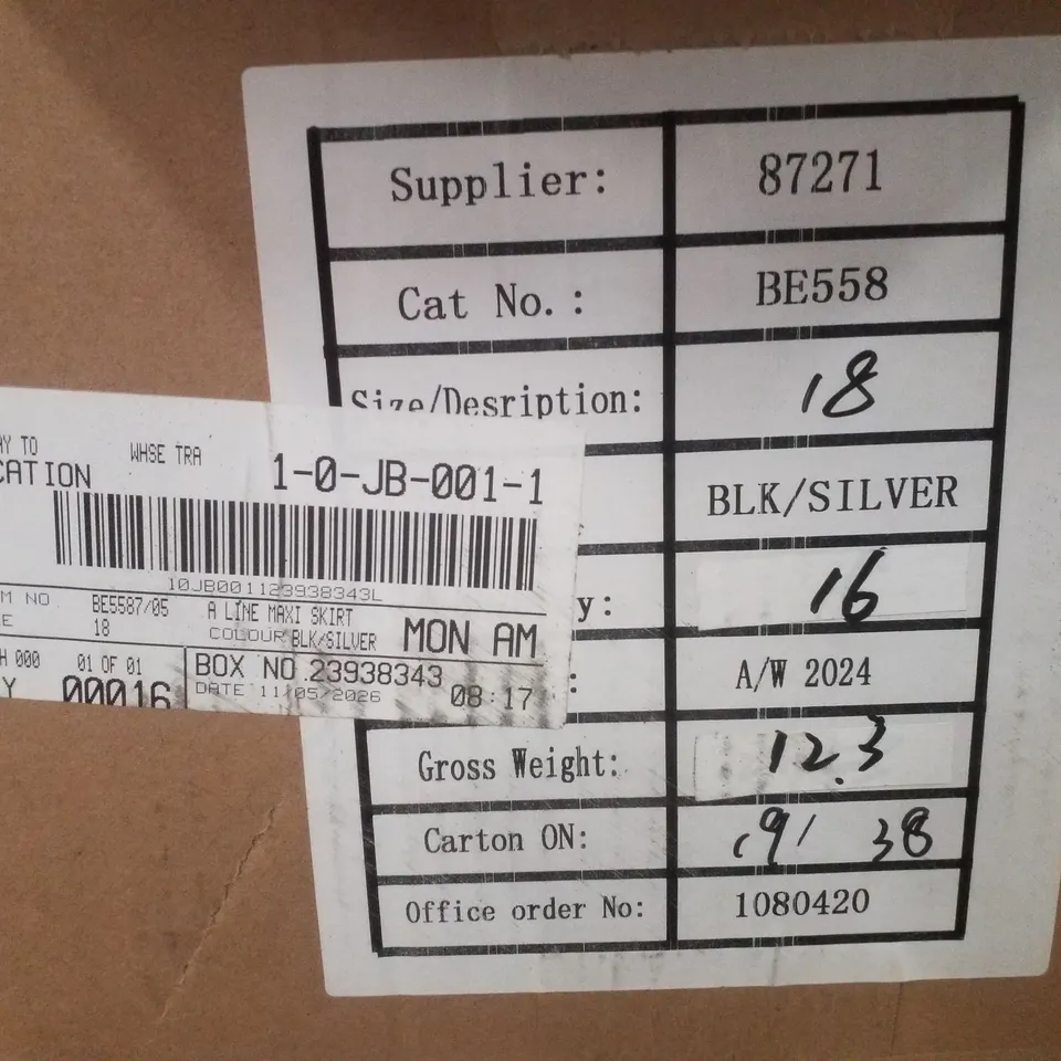 BOX CONTAINING APPROXIMATELY 16 BRAND NEW SIMPLY BE DENIM SHINY A LINE MAXI SKIRTS - SIZE 18