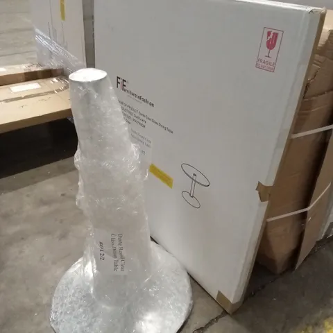 DANTE ROUND CLEAR GLASS DINING TABLE WITH CHROME BASE (2 PARTS)