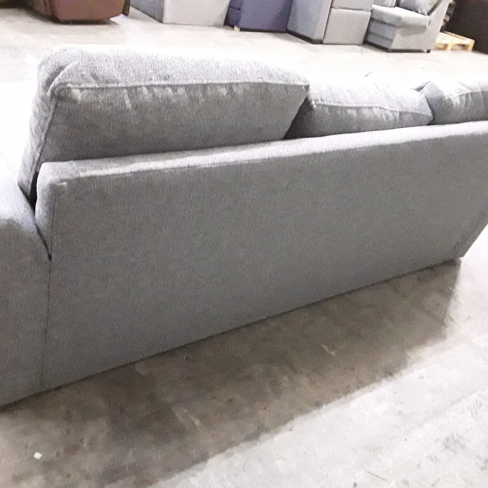 QUALITY DESIGNER CELIS 2-PIECE UPHOLSTERED CORNER SOFA - GREY FABRIC