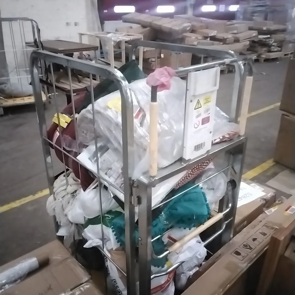 CAGE OF ASSORTED HOUSEHOLD GOODS AND PRODUCTS - CAGE NOT INCLUDED 