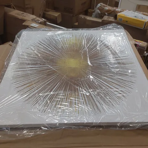 BOXED SUNBURST SOFT GOLD I BY ABBY YOUNG - WRAPPED CANVAS ART PRINTS