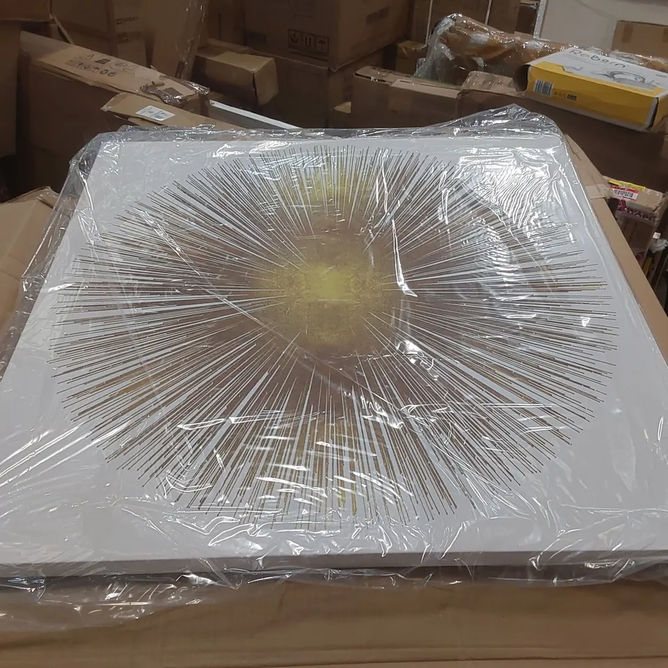 BOXED SUNBURST SOFT GOLD I BY ABBY YOUNG - WRAPPED CANVAS ART PRINTS