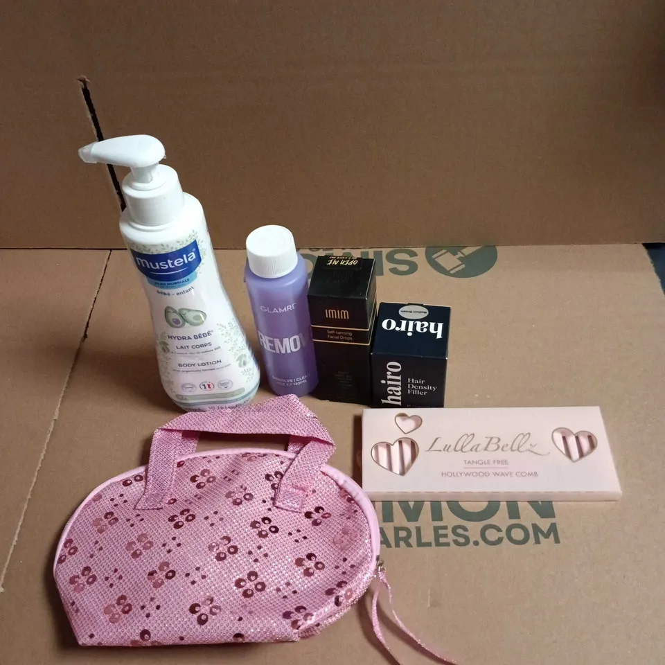 APPROXIMATEY 20 ASSORTED HEALTH AND BEAUTY PRODUCTS TO INCLUDE - GMARDIP NAIL VARNISH REMOVER - LULLABELLZ COMB AND IMIM TANNING DROPS