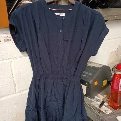 WOMEN’S TOMMY HILFIGER NAVY DRESS WITH BUTTON FRONT AND ELASTIC WAIST UK 14