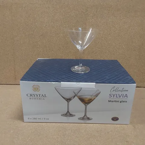 BOXED SET OF 4 CRYSTAL BOHEMIA SYLVIA MARTINI GLASSES