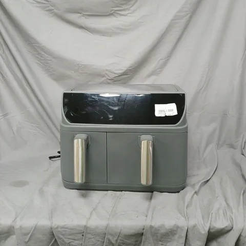 COOKS ESSENTIALS GREY TWO-DRAWER KITCHEN APPLIANCE WITH BLACK CURVED TOP PANEL